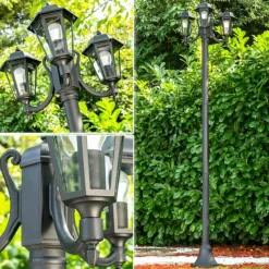 Luminaires Rustiques-hofstein Réverbère NATAL Noir, 3 lumières