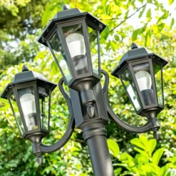 Luminaires Rustiques-hofstein Réverbère NATAL Noir, 3 lumières