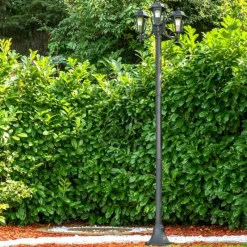 Luminaires Rustiques-hofstein Réverbère NATAL Noir, 3 lumières