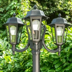 Luminaires Rustiques-hofstein Réverbère NATAL Noir, 3 lumières