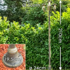 Luminaires Rustiques-hofstein Réverbère NATAL Noir doré, 3 lumières