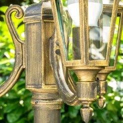 Luminaires Rustiques-hofstein Réverbère NATAL Noir doré, 3 lumières