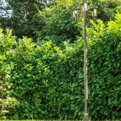 Luminaires Rustiques-hofstein Réverbère NATAL Noir doré, 3 lumières