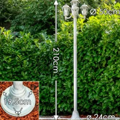 Luminaires Rustiques-hofstein Réverbère NATAL Or, Blanc, 3 lumières