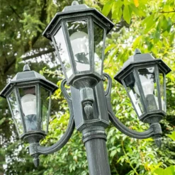 Luminaires Rustiques-hofstein Réverbère NATAL Vert, Noir, 3 lumières