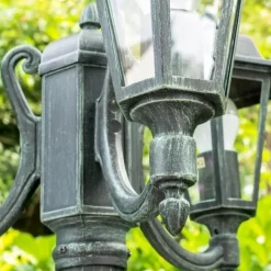 Luminaires Rustiques-hofstein Réverbère NATAL Vert, Noir, 3 lumières