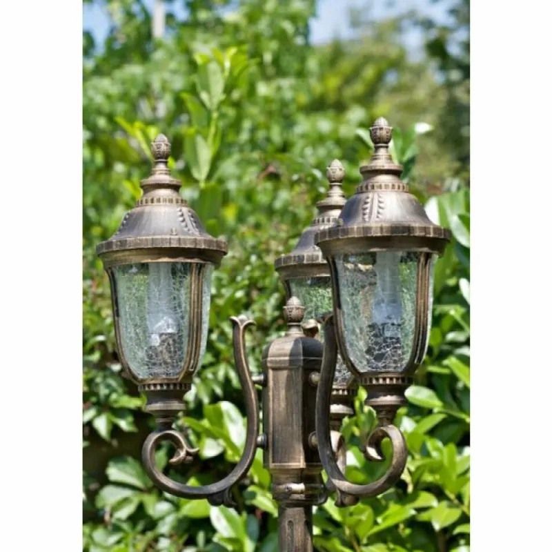 Luminaires Rustiques-Luminaires Orion Réverbère Orion Noir doré, 3 lumières