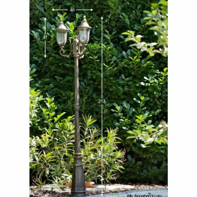 Luminaires Rustiques-Luminaires Orion Réverbère Orion Noir doré, 3 lumières