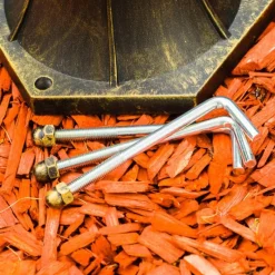 Luminaires Rustiques-hofstein Réverbère Ribadeo Noir doré, 2 lumières