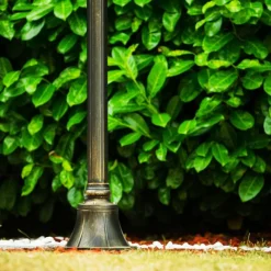 Luminaires Rustiques-hofstein Réverbère Ribadeo Noir doré, 3 lumières