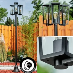 hofstein Réverbère Ruoni Noir, 3 lumières