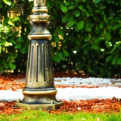 Luminaires Rustiques-hofstein Réverbère Tolep Noir doré, 3 lumières