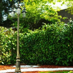 Luminaires Rustiques-hofstein Réverbère Tolep Noir doré, 3 lumières