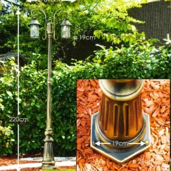 Luminaires Rustiques-hofstein Réverbère Tolep Noir doré, 2 lumières