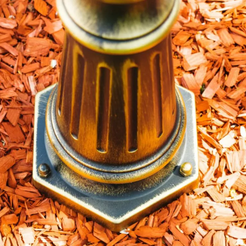 Luminaires Rustiques-hofstein Réverbère Tolep Noir doré, 2 lumières