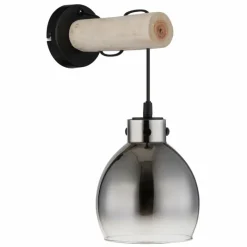 Suspension Verre Fumé-Luminaires Globo Lighting Ryan Applique murale Écru, Noir, 1 lumière