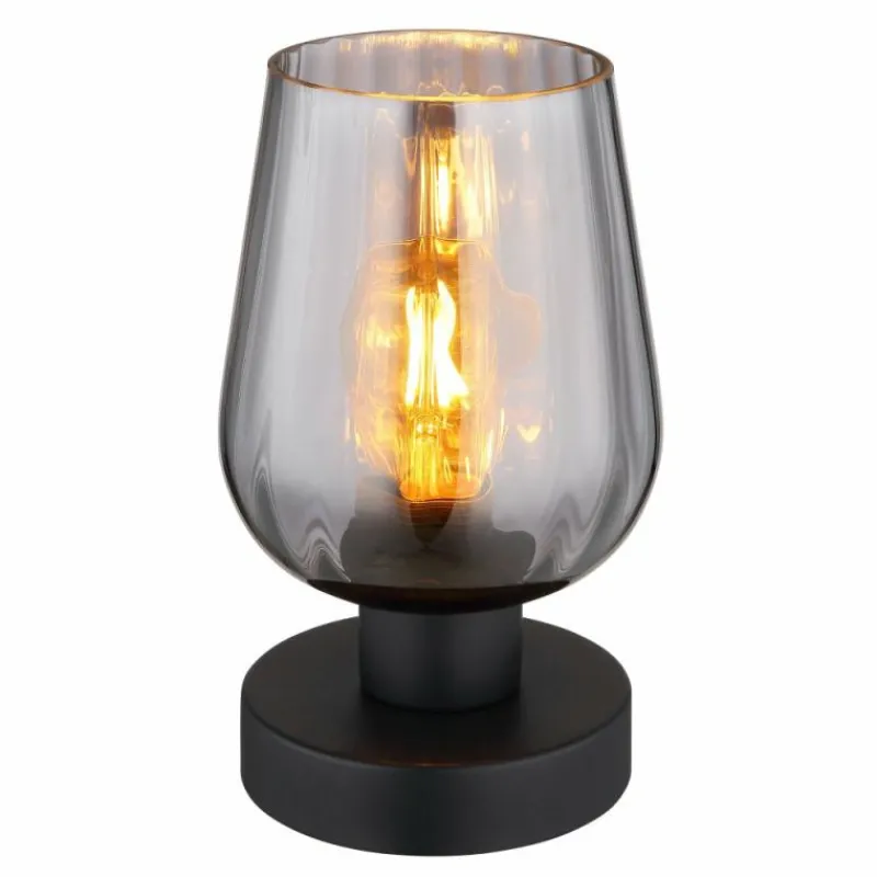 Suspension Verre Fumé-Luminaires Globo Lighting Ryan Lampe à poser Noir, 1 lumière