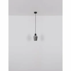 Suspension Verre Fumé-Luminaires Globo Lighting Ryan Suspension Noir, 1 lumière