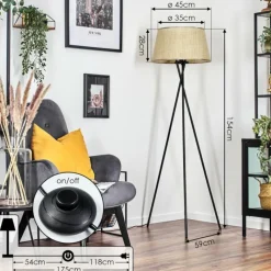 Luminaires Scandinaves-hofstein Sabadim Lampadaire beige, 1 lumière