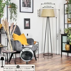 Luminaires Scandinaves-hofstein Sabadim Lampadaire beige, 1 lumière