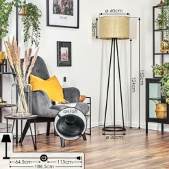 hofstein Sabadim Lampadaire beige, 1 lumière