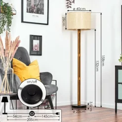 Luminaires Scandinaves-hofstein Sabadim Lampadaire Brun, Écru, Noir, 1 lumière