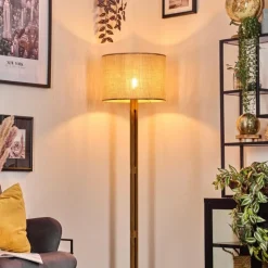 Luminaires Scandinaves-hofstein Sabadim Lampadaire Brun, Écru, Noir, 1 lumière