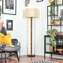 Luminaires Scandinaves-hofstein Sabadim Lampadaire Brun, Écru, Noir, 1 lumière