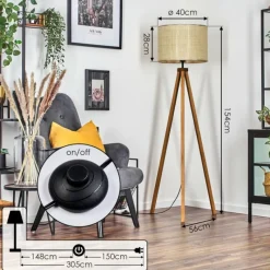 Luminaires Scandinaves-hofstein Sabadim Lampadaire Écru, 1 lumière