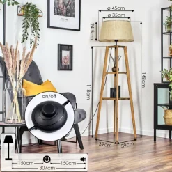 Luminaires Scandinaves-hofstein Sabadim Lampadaire Écru, 1 lumière