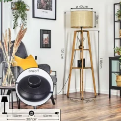 Luminaires Scandinaves-hofstein Sabadim Lampadaire Écru, 1 lumière