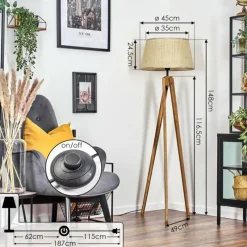 Luminaires Scandinaves-hofstein Sabadim Lampadaire Écru, 1 lumière