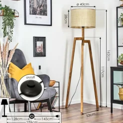 hofstein Sabadim Lampadaire Écru, 1 lumière