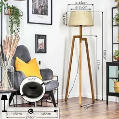 hofstein Sabadim Lampadaire Écru, 1 lumière