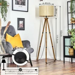 Luminaires Scandinaves-hofstein Sabadim Lampadaire Écru, 1 lumière