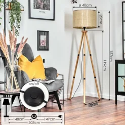 Luminaires Scandinaves-hofstein Sabadim Lampadaire Écru, 1 lumière