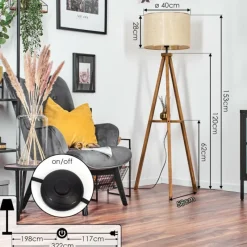 Luminaires Scandinaves-hofstein Sabadim Lampadaire Écru, 1 lumière