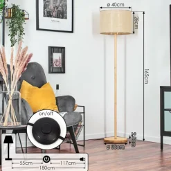 Luminaires Scandinaves-hofstein Sabadim Lampadaire Écru, 1 lumière