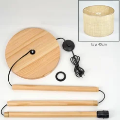 Luminaires Scandinaves-hofstein Sabadim Lampadaire Écru, 1 lumière