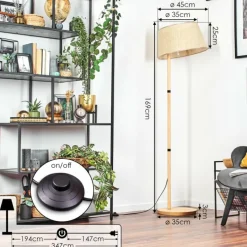 Luminaires Scandinaves-hofstein Sabadim Lampadaire Écru, 1 lumière