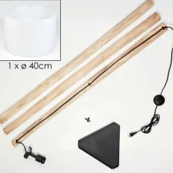 Lampes En Tissu-hofstein Sabadim Lampadaire Écru, Noir, 1 lumière