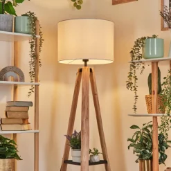 Lampes En Tissu-hofstein Sabadim Lampadaire Écru, Noir, 1 lumière