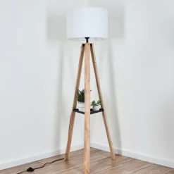 Lampes En Tissu-hofstein Sabadim Lampadaire Écru, Noir, 1 lumière