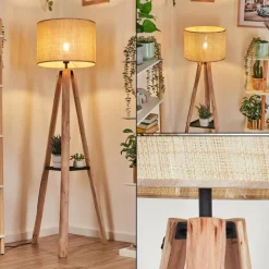 Luminaires Scandinaves-hofstein Sabadim Lampadaire Écru, Noir, 1 lumière