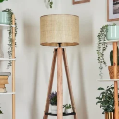 Luminaires Scandinaves-hofstein Sabadim Lampadaire Écru, Noir, 1 lumière