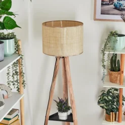 Luminaires Scandinaves-hofstein Sabadim Lampadaire Écru, Noir, 1 lumière