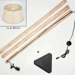 Luminaires Scandinaves-hofstein Sabadim Lampadaire Écru, Noir, 1 lumière