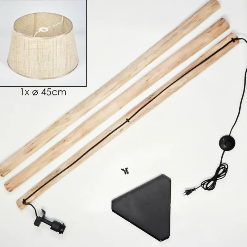 Luminaires Scandinaves-hofstein Sabadim Lampadaire Écru, Noir, 1 lumière