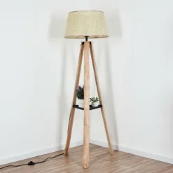 Luminaires Scandinaves-hofstein Sabadim Lampadaire Écru, Noir, 1 lumière