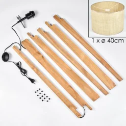 Luminaires Scandinaves-hofstein Sabadim Lampadaire Écru, Noir, 1 lumière